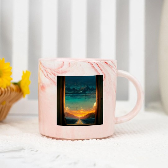 Paradise island painting Marble Mugs