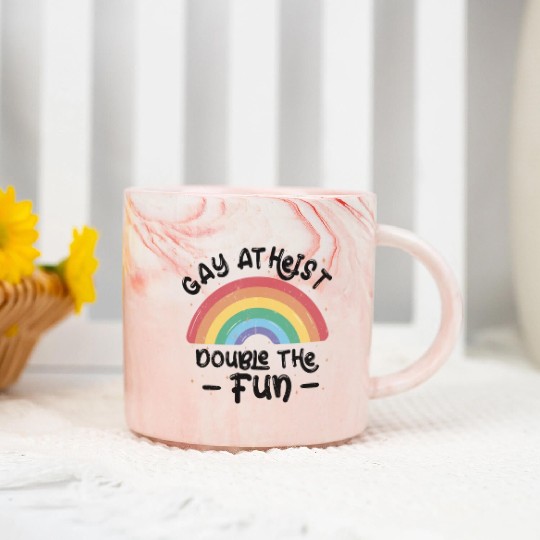 Gay LGBTQ Atheist Atheism Anti Religion Securalism Marble Mugs