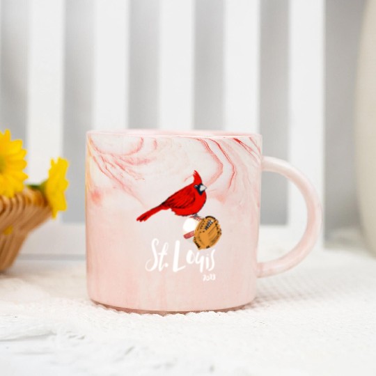 Saint Louis Red Cardinal 2019 Bird Player Marble Mugs