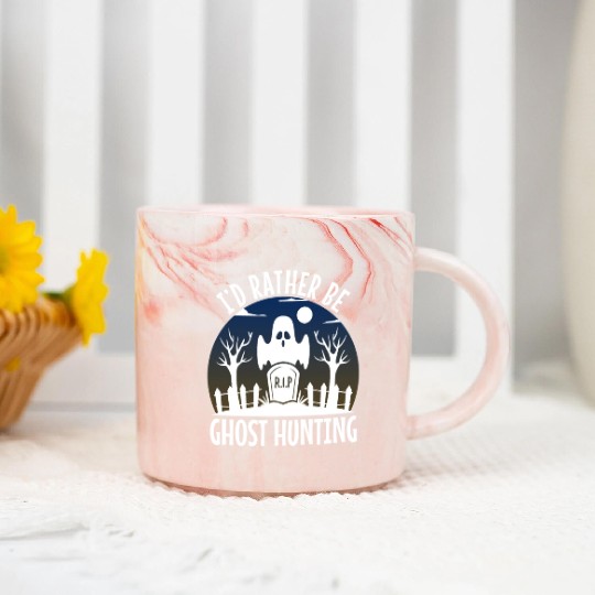I'd Rather Be Ghost Hunting Marble Mugs