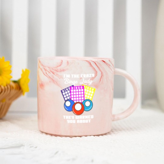 Crazy Bingo Lady Marble Mugs