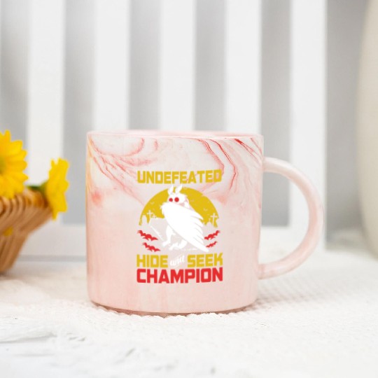 Undefeated Hide And Seek Champion Funny Mothman Marble Mugs