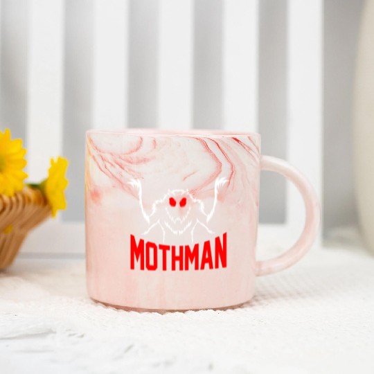 Folklore Monsters Cryptid Goth Mothman Marble Mugs