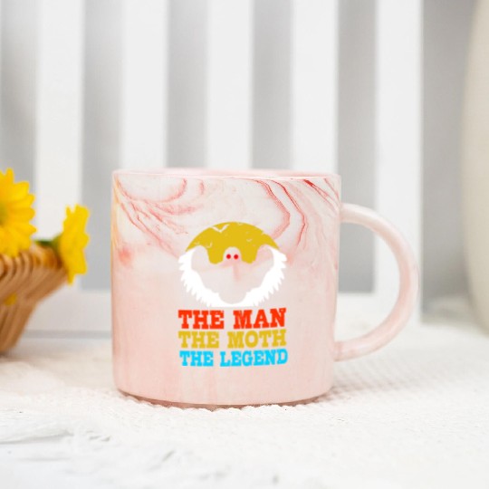 Retro Mothman Cryptid The Man The Moth The Legend Marble Mugs