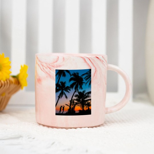 SWEETNESS OF DANCE -SUNSET IMAGE. Marble Mugs