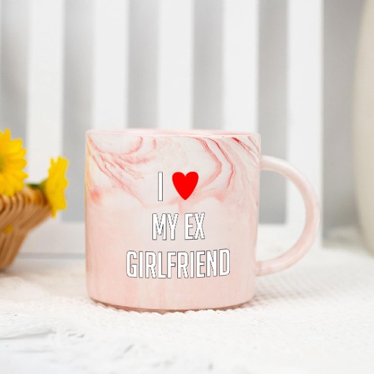 I LOVE MY EX GIRLFRIEND HEART TRENDY Marble Mugs