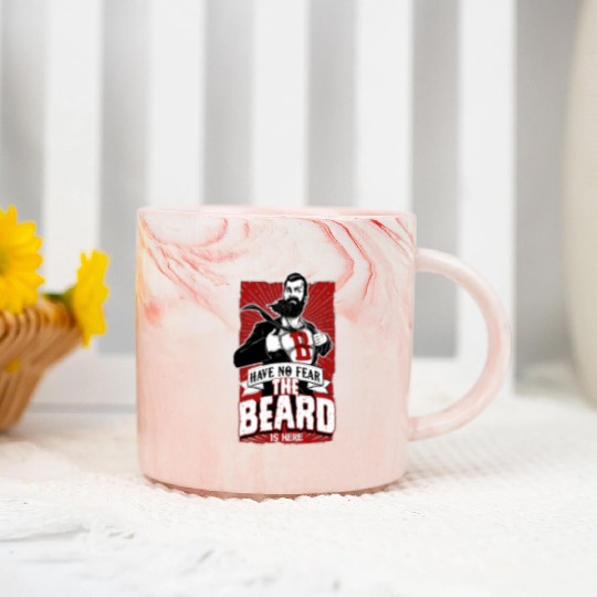 Have No Fear The Beard Is Here Funny Beard Lover Marble Mugs
