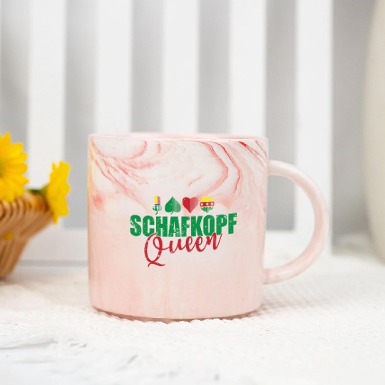 Schafkopf Queen Card Game playing Card Marble Mugs