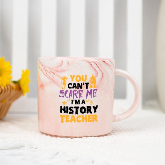 you can't scare me i'm a History teacher halloween Marble Mugs
