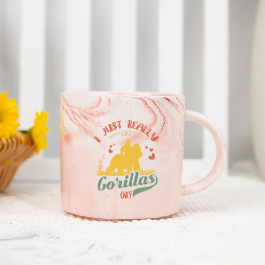 I Just Really Like Gorillas Funny Gorilla Marble Mugs