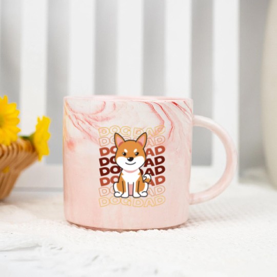 Dog Dad Marble Mugs