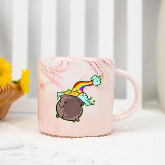 A Pot Of Gold At The End Of A Rainbow For St. Marble Mugs