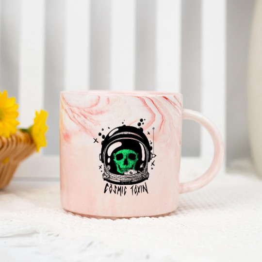 Astronaut Skull - Green Marble Mugs