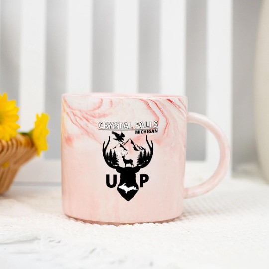 Crystal Falls Michigan Upper Peninsula Marble Mugs