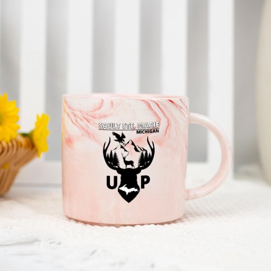 Sault Ste. Marie Michigan Upper Peninsula Marble Mugs
