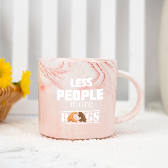 Less people more dogs, funny dogs saying, gift Marble Mugs