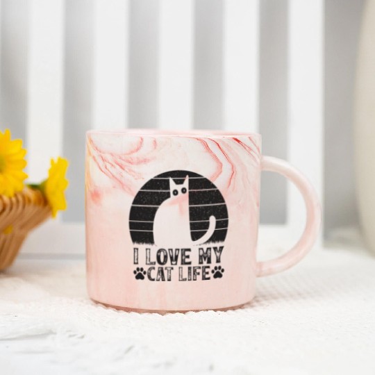 Cat Owner Funny Cat Meme Cat Lover I Love My Cat L Marble Mugs