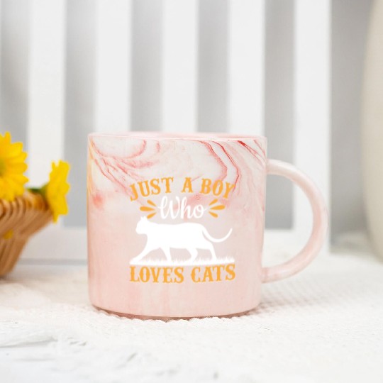 Cat Lover Cute Cat Owner I Just A Boy Who Loves Ca Marble Mugs