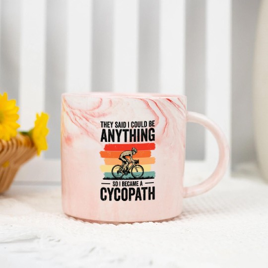 Funny Cycling Riders Cyclist Bicycle Mountain Marble Mugs