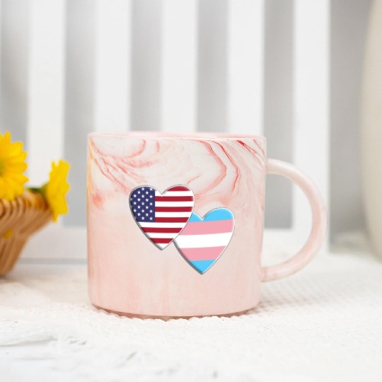 USA American Transgender Flag LGBTQ Pride Marble Mugs