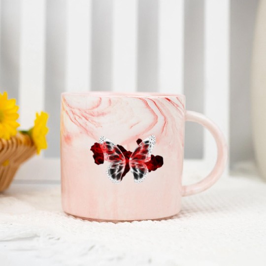 red cloud butterfly back to school ,hallowen Marble Mugs