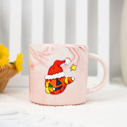 Jack O Lantern Dabbing Christmas Marble Mugs