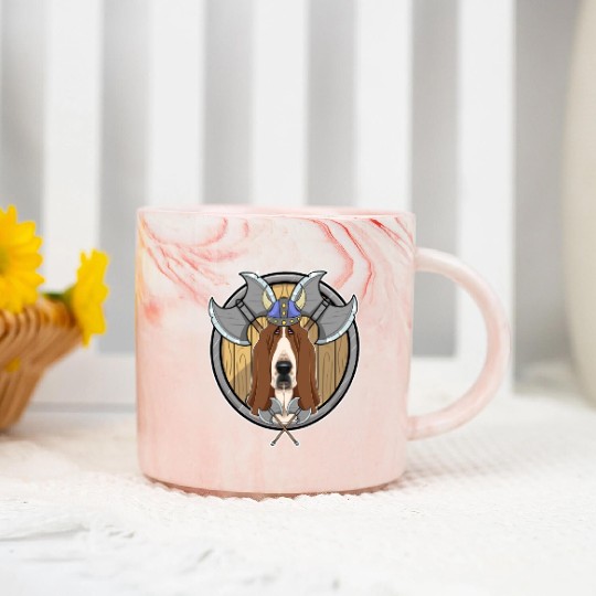 Basset Hound I Valhalla I Viking Marble Mugs
