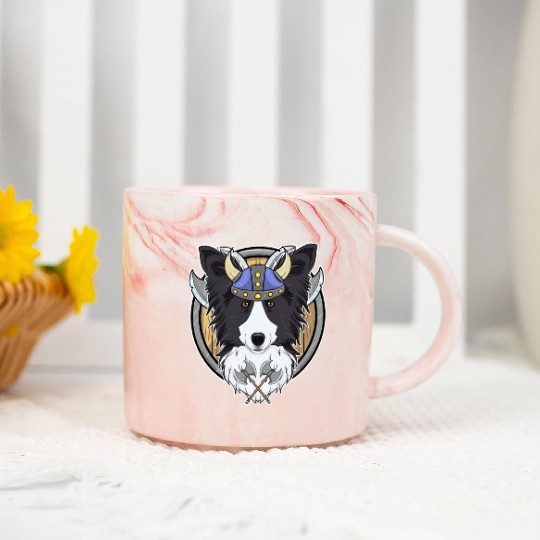 Border Collie I Valhalla I Viking Marble Mugs