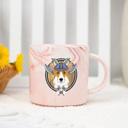 Welsh Corgi I Valhalla I Viking Marble Mugs
