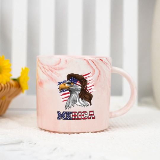 American Bald Eagle Mullet Merica Bird Of Prey Marble Mugs