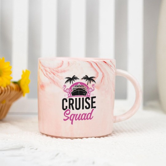 Cruise Ship Vacation Girl Friends Marble Mugs