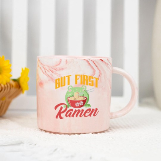 But First Ramen Funny Ramen Lover Gift Marble Mugs