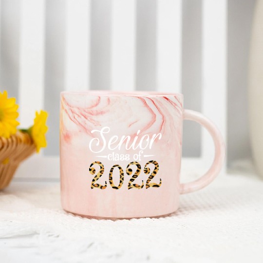 Senior Class Of 2022 Leopard Print Marble Mugs
