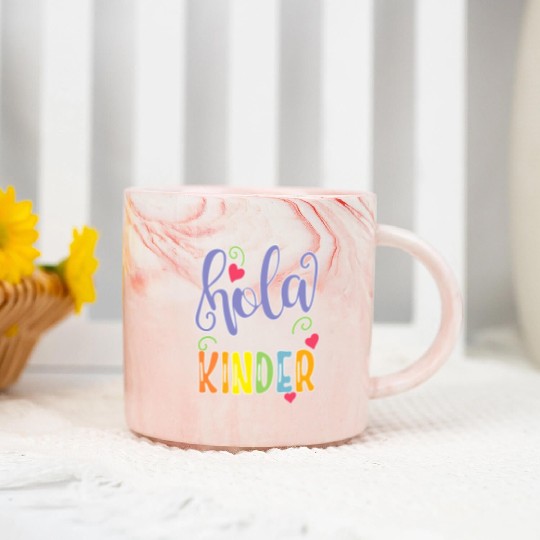 Hola Kinder Spanish Teacher Equipo Marble Mugs