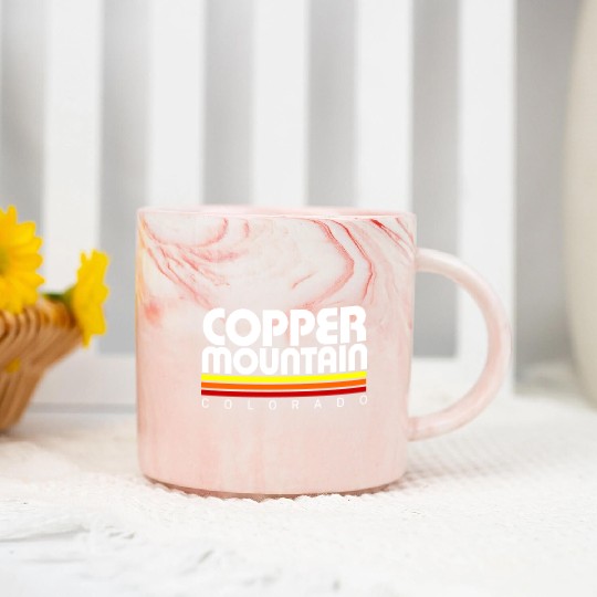 Retro Copper Mountain Colorado Marble Mugs