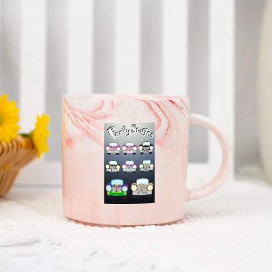 Old Car Poster Party Stages #2 Marble Mugs