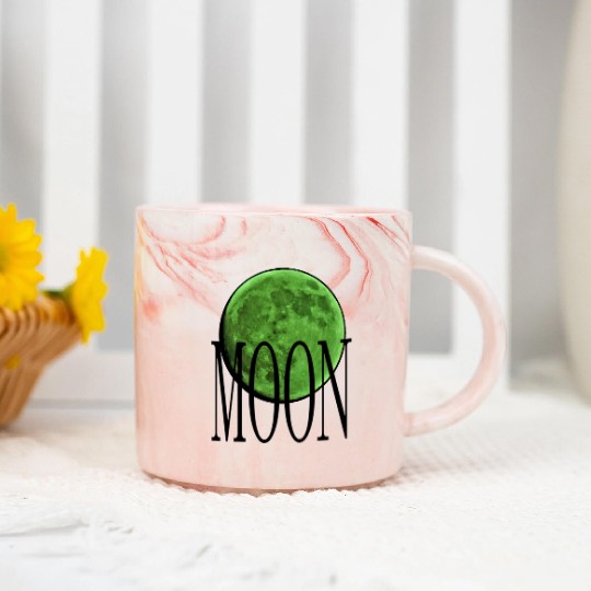 Cradle - Emerald Green Moon Marble Mugs