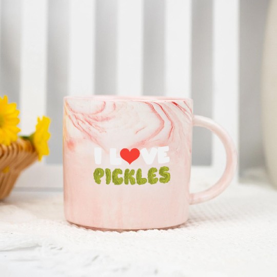 I Love Pickles Marble Mugs