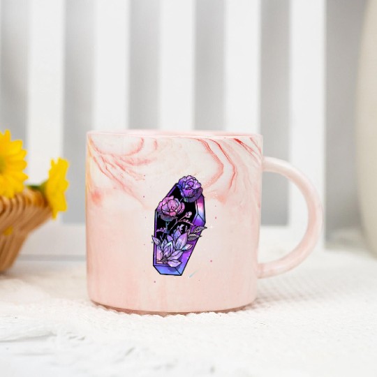 Coffin of Roses Marble Mugs