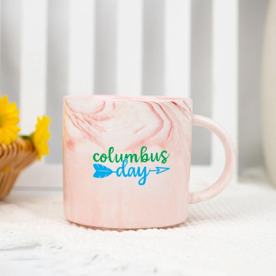 Happy Columbus Day classic Marble Mugs
