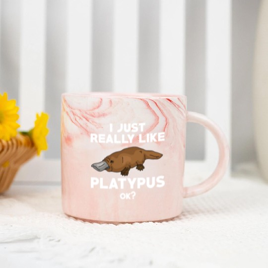 Funny Platypus Lover Marble Mugs