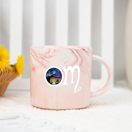OM Ying Yang Marble Mugs