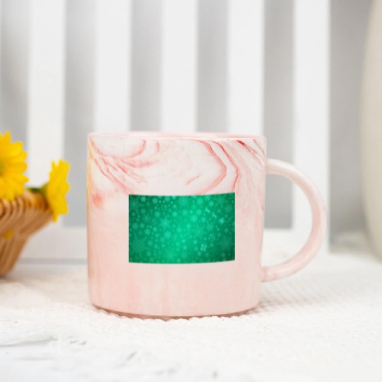 Abstract Green Christmas Winter Pattern Marble Mugs