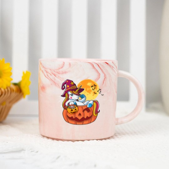 Halloween Unicorn Pony Trick Or Treat Halloween Marble Mugs