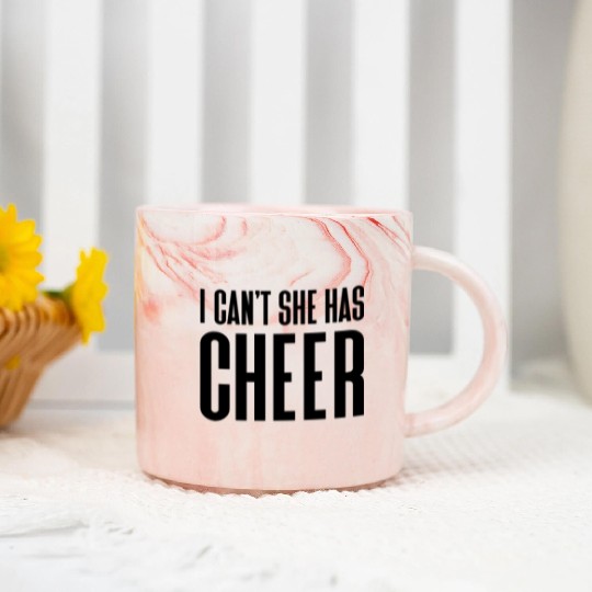 I Can't She Has Cheer Cheerleading Mom Dad Marble Mugs