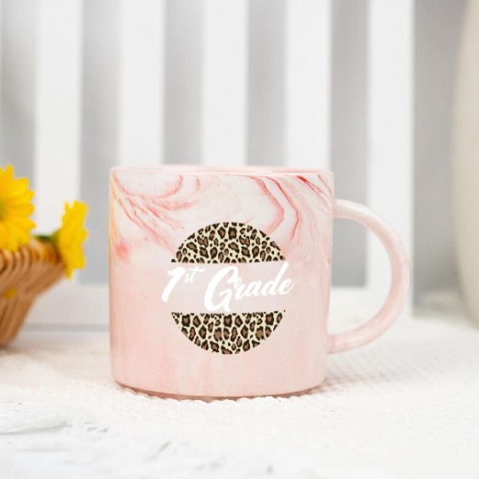 1st Grade Cheetah Print School Teacher Student Marble Mugs