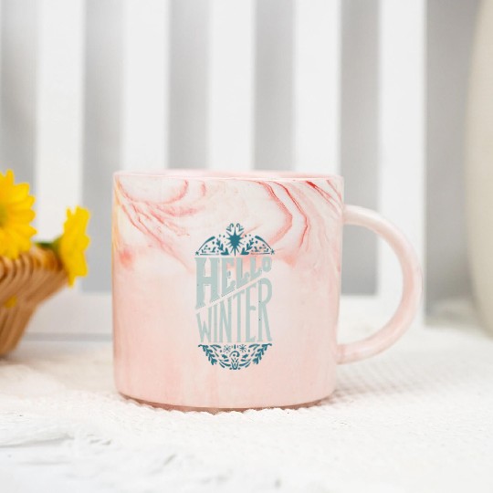 hello winter Marble Mugs