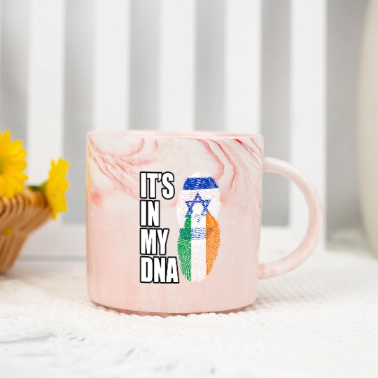 Israel And Irish Mix Heritage DNA Flag Marble Mugs