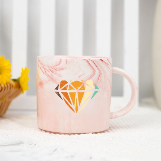 Vintage Diamond Gemstone Jewelry Jeweler Coral Marble Mugs