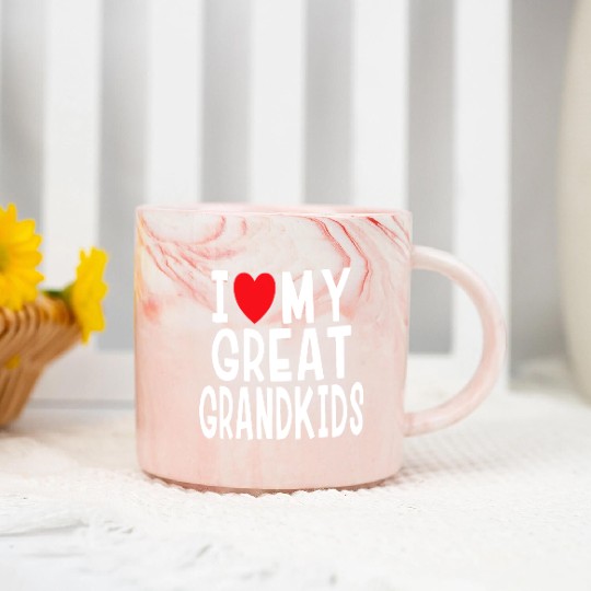 I Love My Great Grandkids Family Love Grandma Gran Marble Mugs